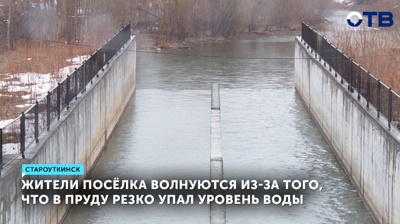 Жители Староуткинска волнуются из-за того, что в пруду резко упал уровень воды