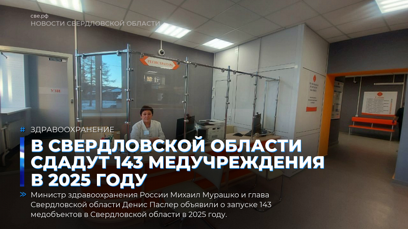 В Свердловской области сдадут 143 медучреждения в 2025 году