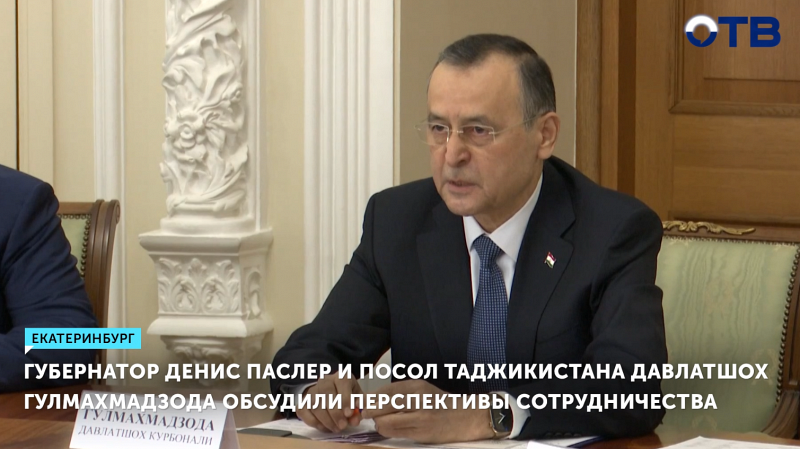 Губернатор Денис Паслер и посол Таджикистана Давлатшох Гулмахмадзода обсудили перспективы сотрудничества
