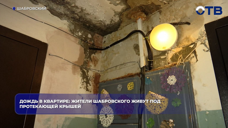 Жители Шабровского 10 лет живут под протекающей крышей дома