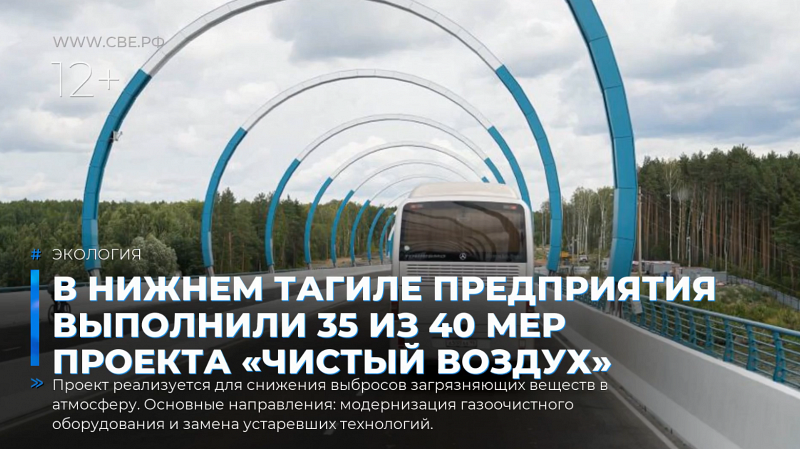 В Нижнем Тагиле предприятия выполнили 35 из 40 мер проекта «Чистый воздух»