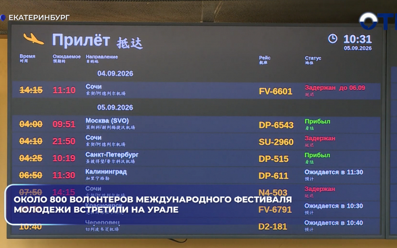 Около 800 волонтеров Международного фестиваля молодежи встретили на Урале